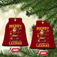 Funny Christmas Lacrosse Ceramic Ornament Merry Laxmas Santa Lax Player - Wonder Print Shop