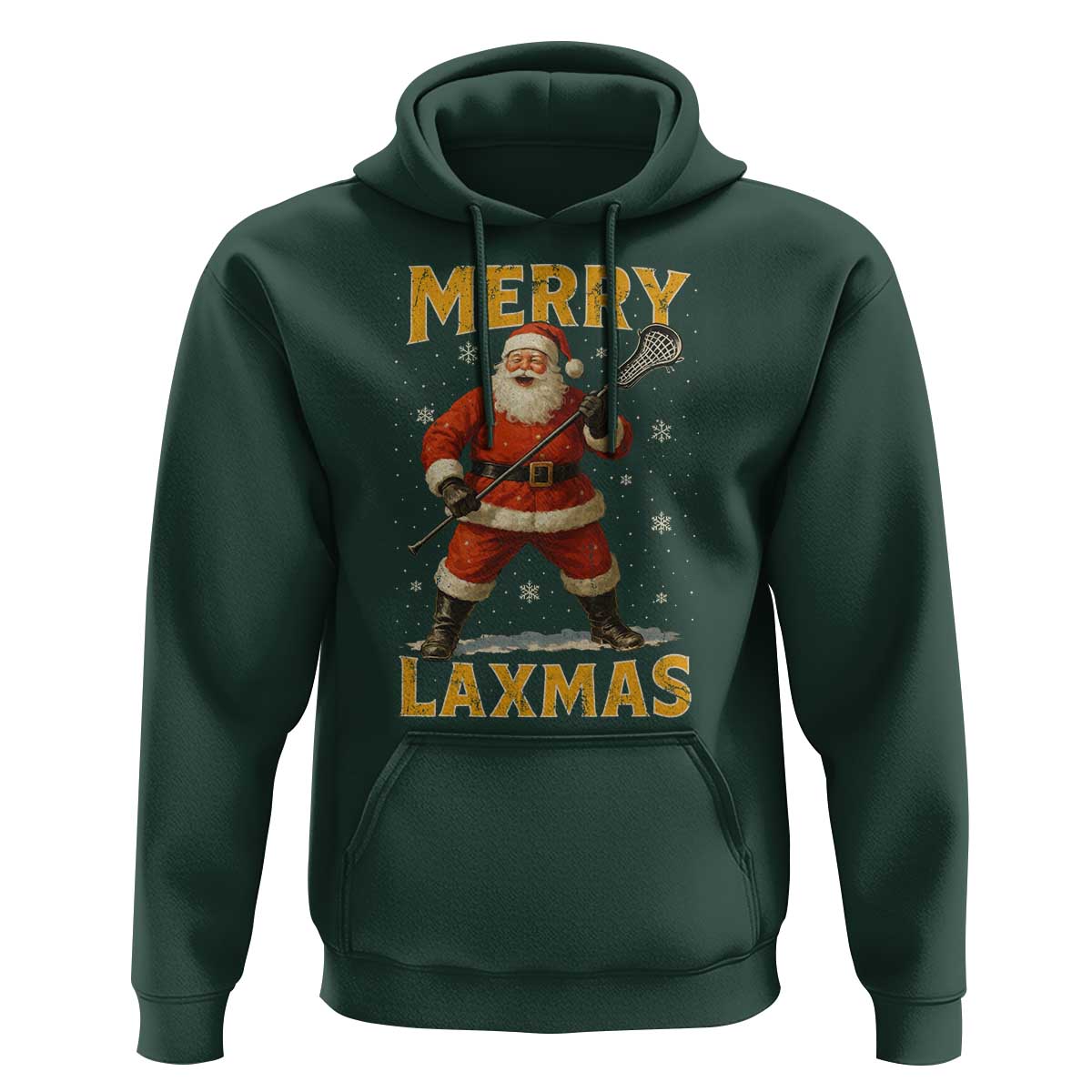 Funny Christmas Lacrosse Hoodie Merry Laxmas Santa Lax Player - Wonder Print Shop