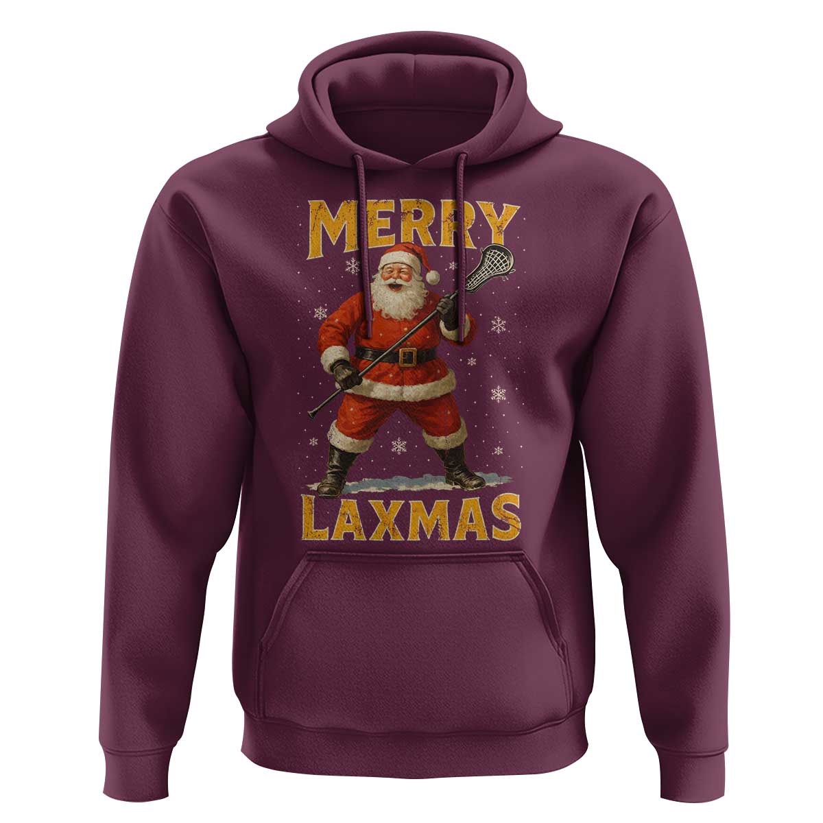 Funny Christmas Lacrosse Hoodie Merry Laxmas Santa Lax Player - Wonder Print Shop