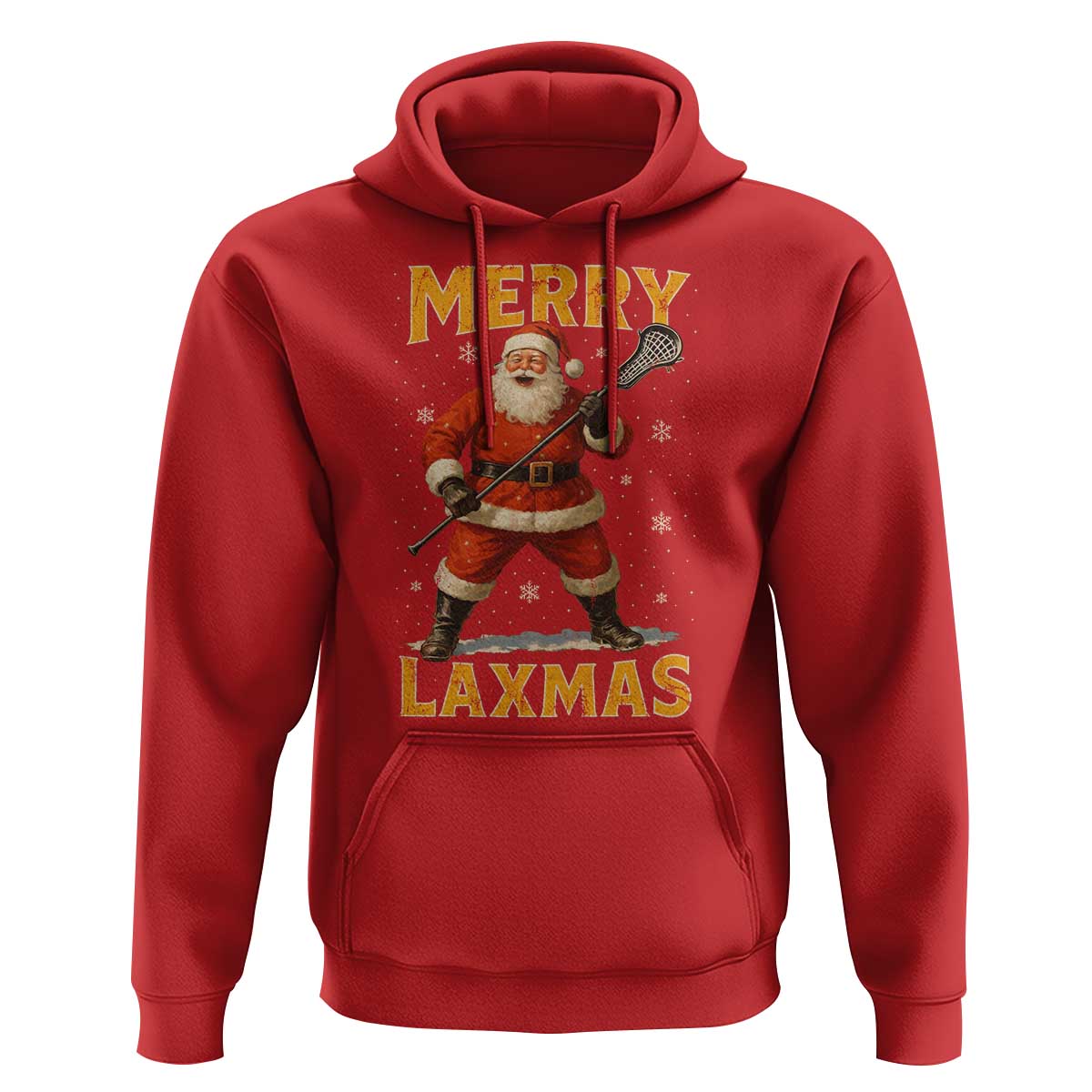 Funny Christmas Lacrosse Hoodie Merry Laxmas Santa Lax Player - Wonder Print Shop