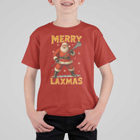 Funny Christmas Lacrosse T Shirt For Kid Merry Laxmas Santa Lax Player - Wonder Print Shop
