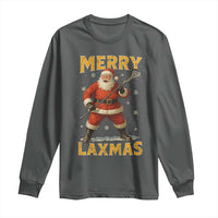 Funny Christmas Lacrosse Long Sleeve Shirt Merry Laxmas Santa Lax Player - Wonder Print Shop