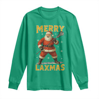 Funny Christmas Lacrosse Long Sleeve Shirt Merry Laxmas Santa Lax Player - Wonder Print Shop
