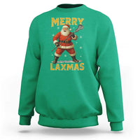 Funny Christmas Lacrosse Sweatshirt Merry Laxmas Santa Lax Player - Wonder Print Shop
