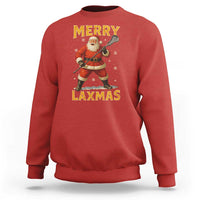 Funny Christmas Lacrosse Sweatshirt Merry Laxmas Santa Lax Player - Wonder Print Shop