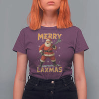 Funny Christmas Lacrosse T Shirt For Women Merry Laxmas Santa Lax Player - Wonder Print Shop