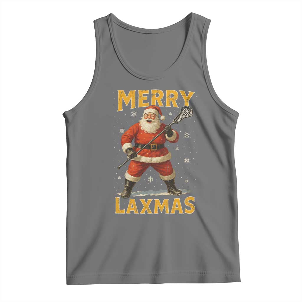 Funny Christmas Lacrosse Tank Top Merry Laxmas Santa Lax Player - Wonder Print Shop