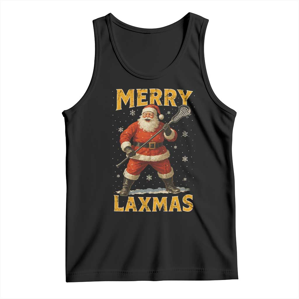 Funny Christmas Lacrosse Tank Top Merry Laxmas Santa Lax Player - Wonder Print Shop