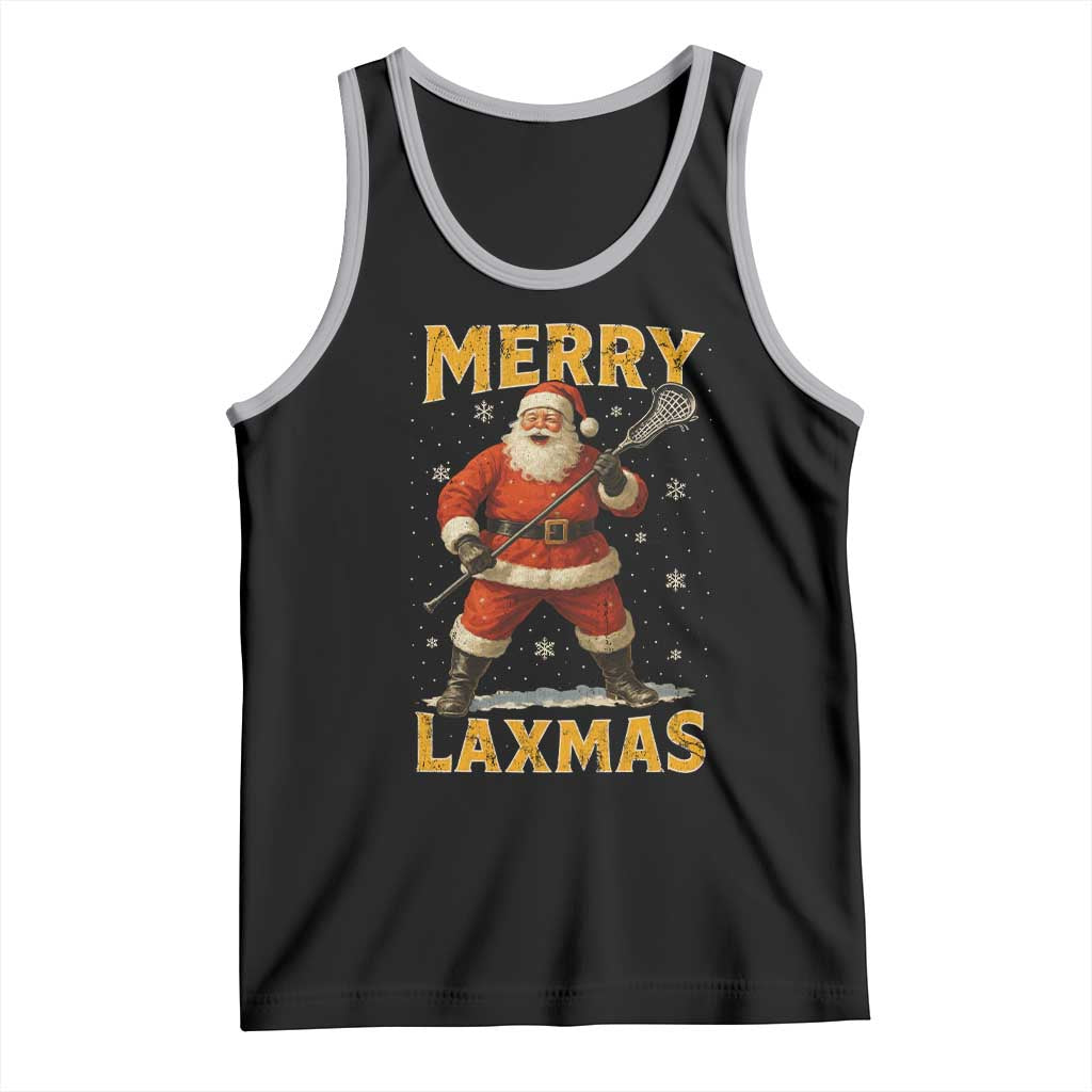 Funny Christmas Lacrosse Tank Top Merry Laxmas Santa Lax Player - Wonder Print Shop