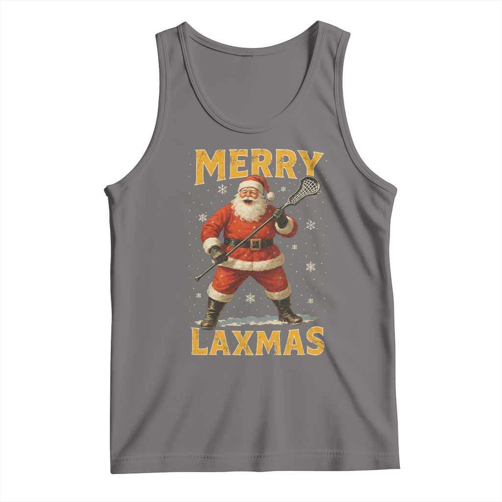 Funny Christmas Lacrosse Tank Top Merry Laxmas Santa Lax Player - Wonder Print Shop