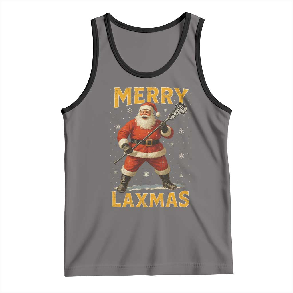 Funny Christmas Lacrosse Tank Top Merry Laxmas Santa Lax Player - Wonder Print Shop