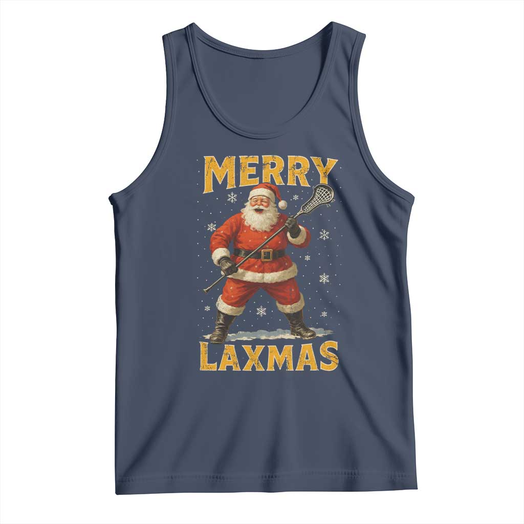 Funny Christmas Lacrosse Tank Top Merry Laxmas Santa Lax Player - Wonder Print Shop