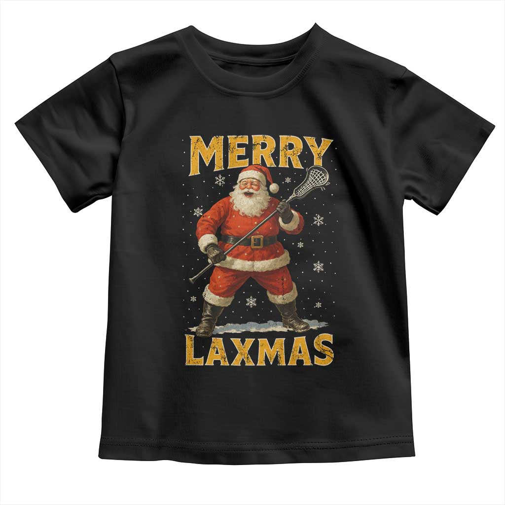 Funny Christmas Lacrosse Toddler T Shirt Merry Laxmas Santa Lax Player - Wonder Print Shop