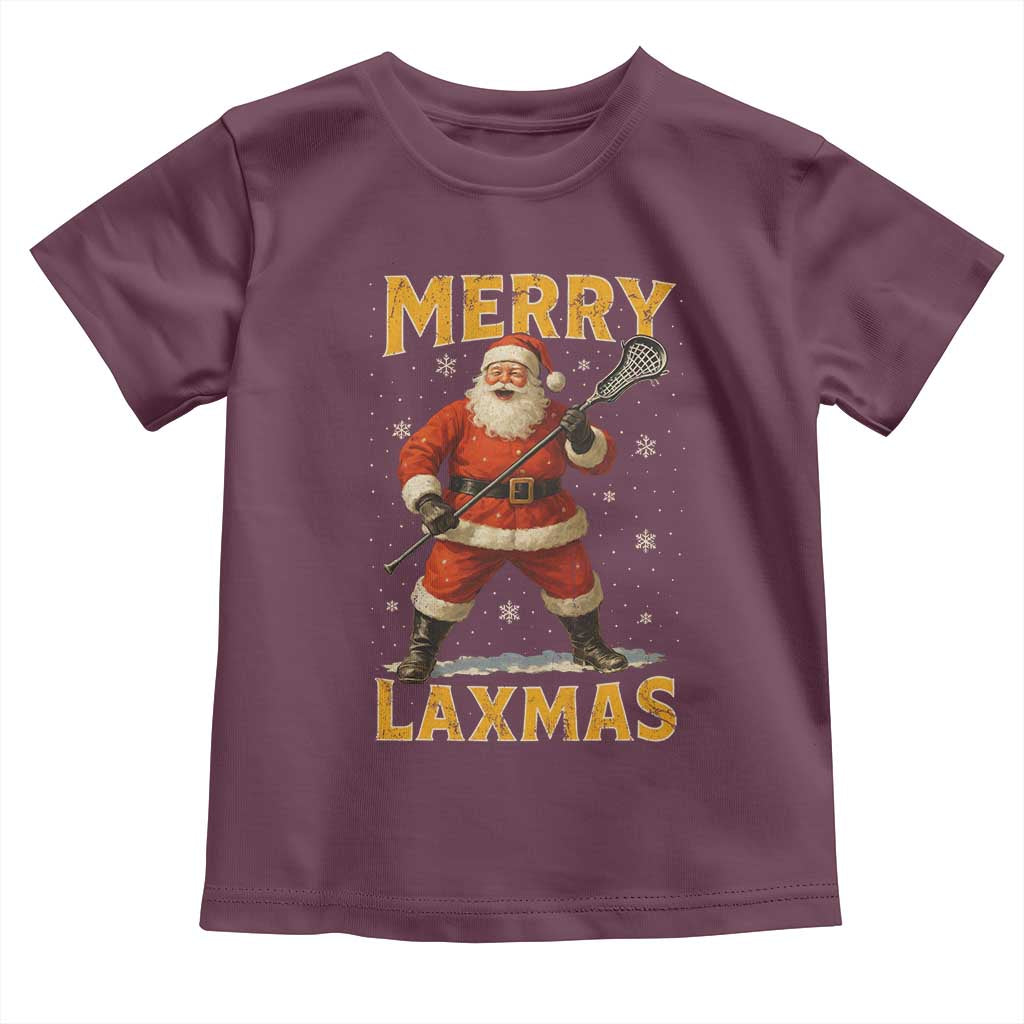 Funny Christmas Lacrosse Toddler T Shirt Merry Laxmas Santa Lax Player - Wonder Print Shop