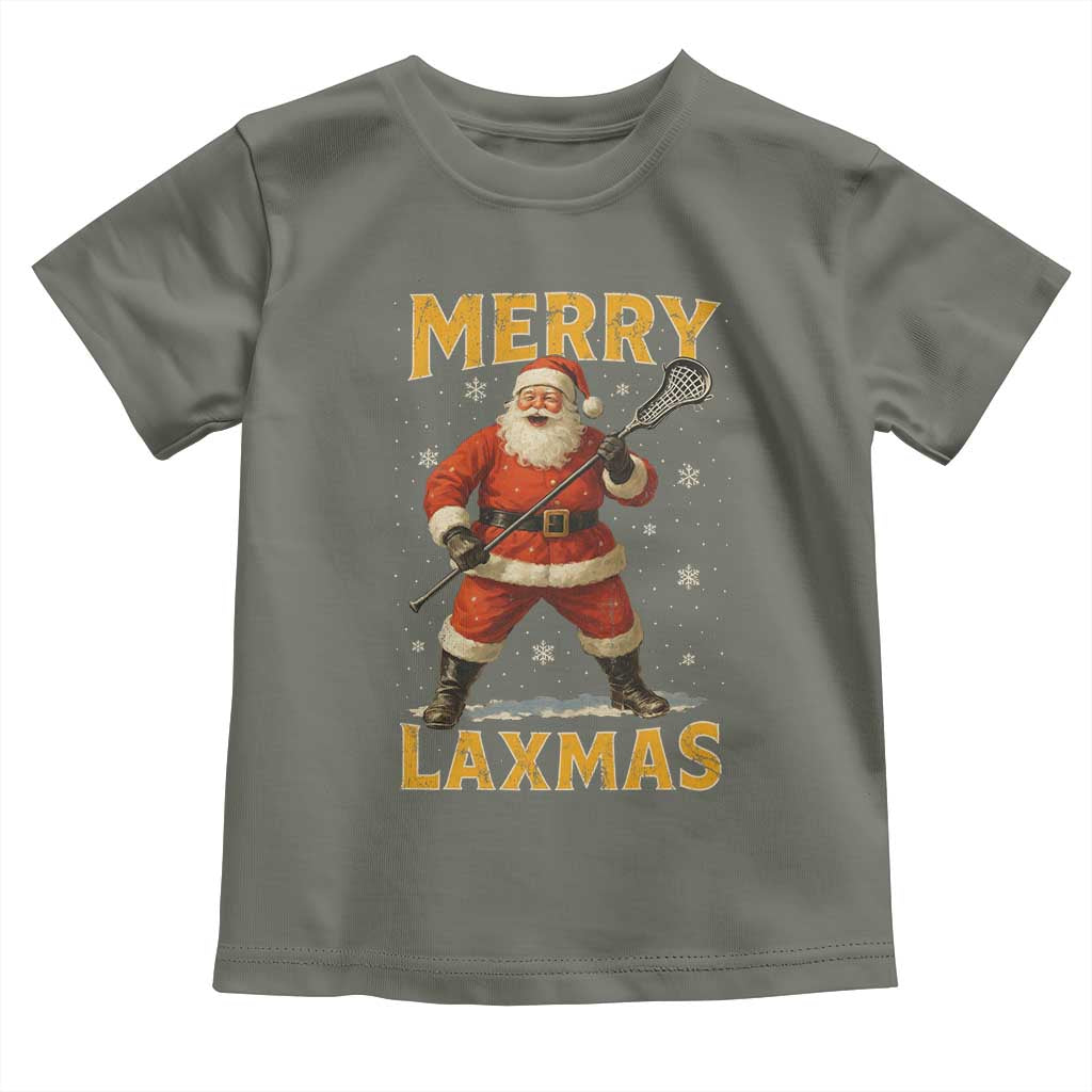 Funny Christmas Lacrosse Toddler T Shirt Merry Laxmas Santa Lax Player - Wonder Print Shop