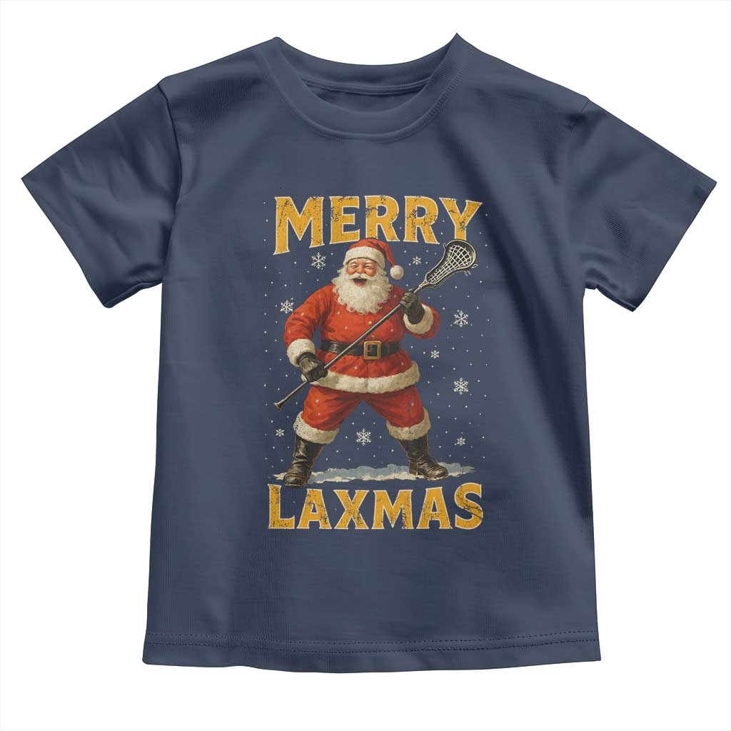 Funny Christmas Lacrosse Toddler T Shirt Merry Laxmas Santa Lax Player - Wonder Print Shop