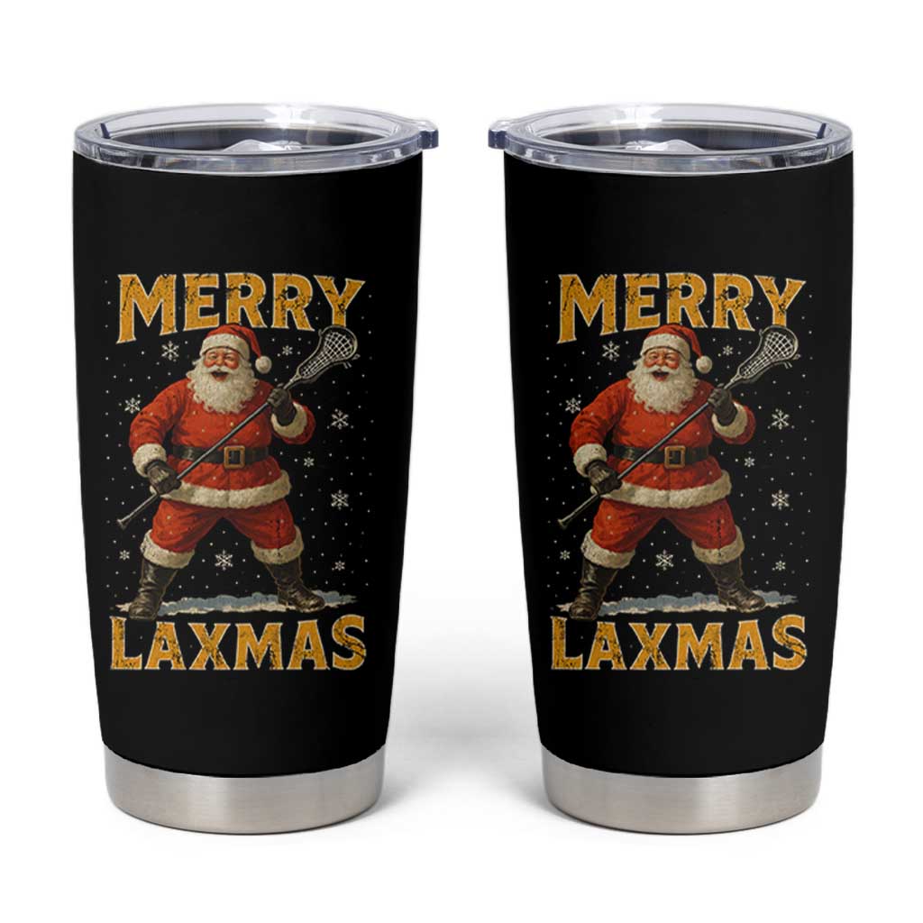 Funny Christmas Lacrosse Tumbler Cup Merry Laxmas Santa Lax Player - Wonder Print Shop