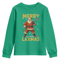 Funny Christmas Lacrosse Youth Sweatshirt Merry Laxmas Santa Lax Player - Wonder Print Shop