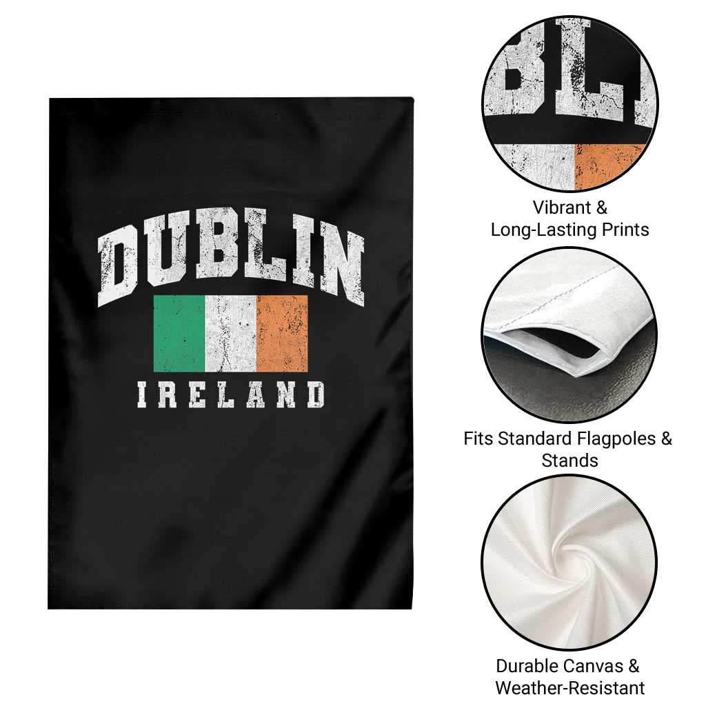 Dublin Ireland Flag Irish Retro Throwback Sports Design Garden Flag