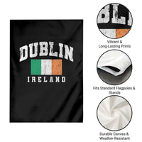 Dublin Ireland Flag Irish Retro Throwback Sports Design Garden Flag