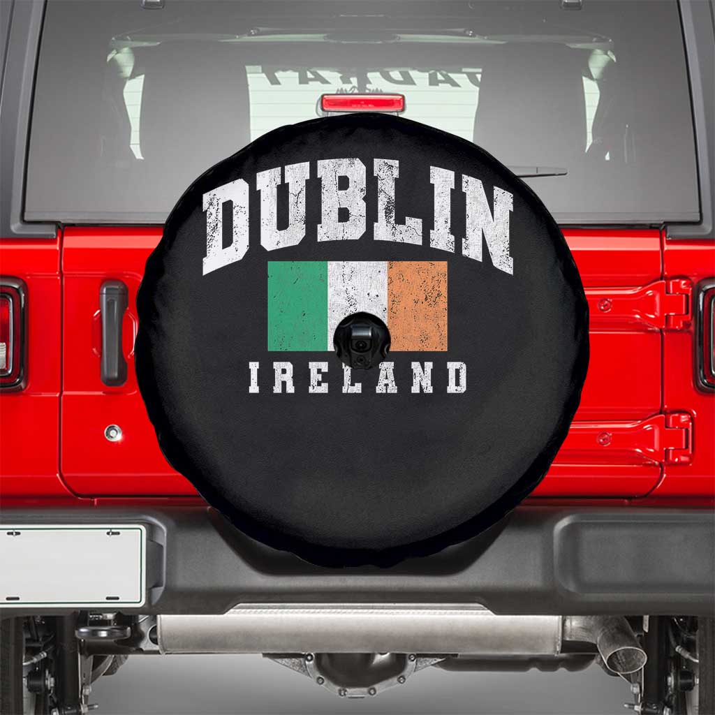 Dublin Ireland Flag Irish Retro Throwback Sports Design Spare Tire Cover