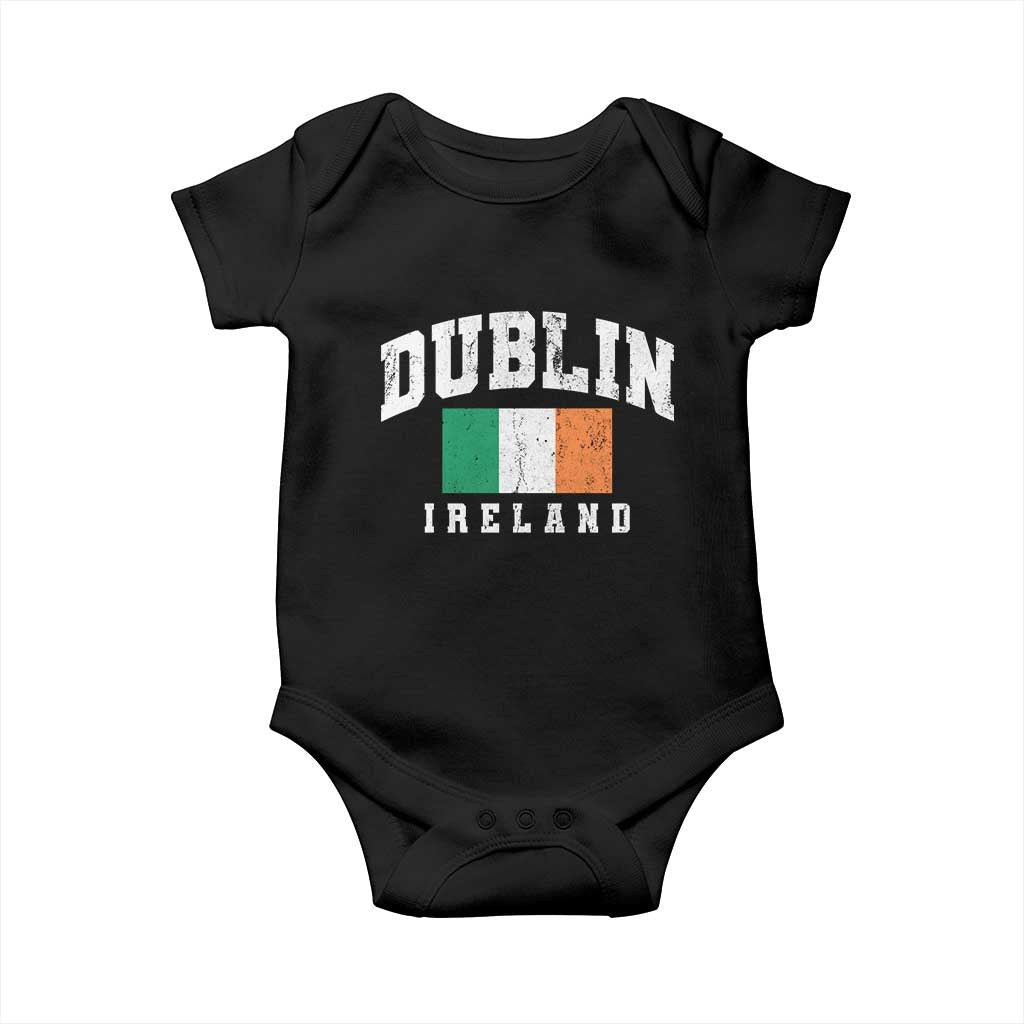 Dublin Ireland Flag Irish Retro Throwback Sports Design Baby Onesie