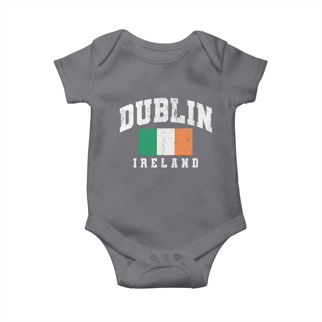 Dublin Ireland Flag Irish Retro Throwback Sports Design Baby Onesie