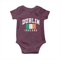 Dublin Ireland Flag Irish Retro Throwback Sports Design Baby Onesie