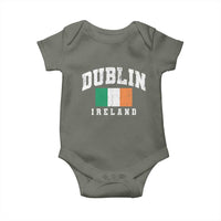 Dublin Ireland Flag Irish Retro Throwback Sports Design Baby Onesie