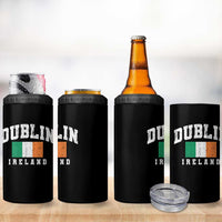 Dublin Ireland Flag Irish Retro Throwback Sports Design 4 in 1 Can Cooler Tumbler
