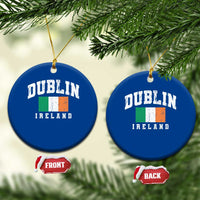 Dublin Ireland Flag Irish Retro Throwback Sports Design Ceramic Ornament