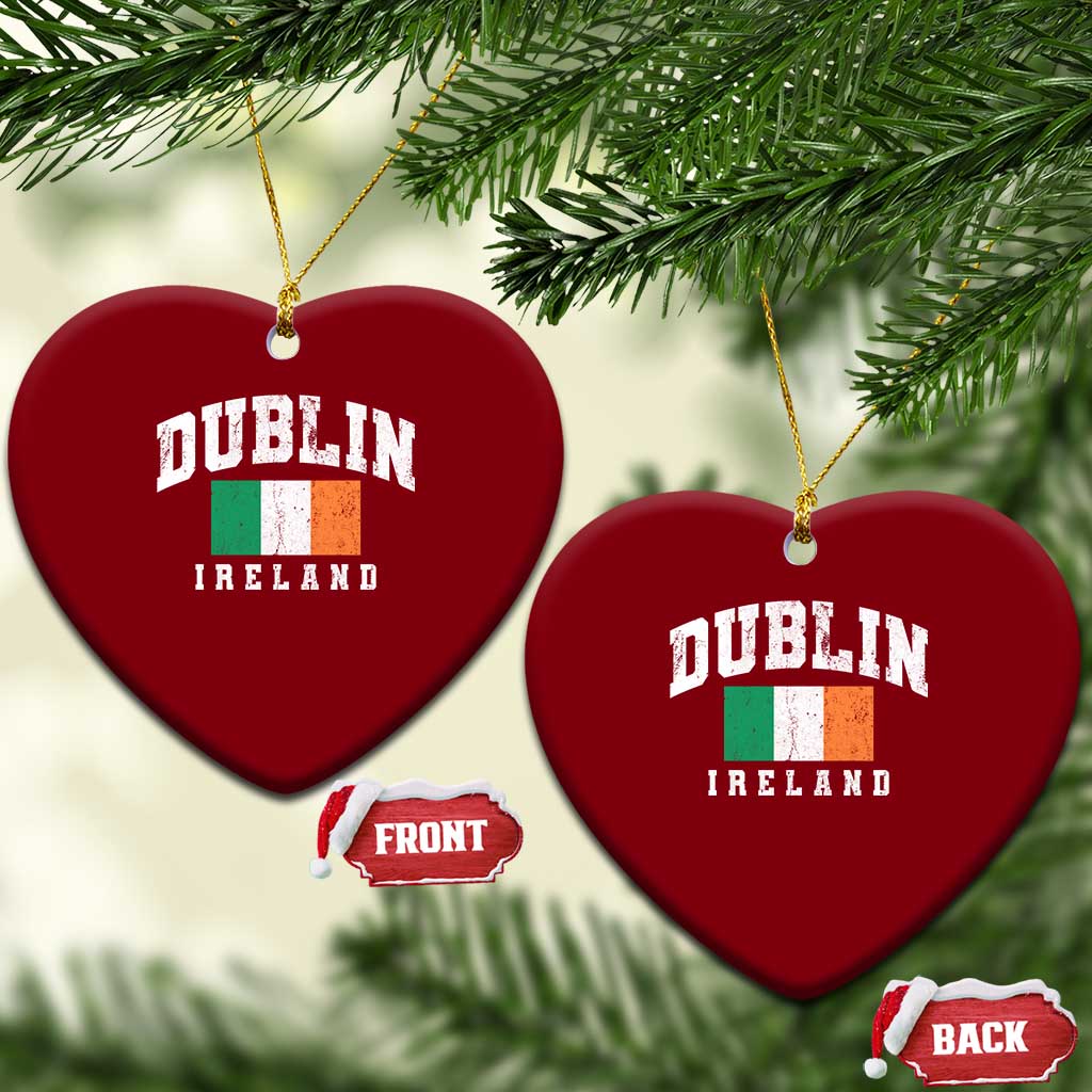 Dublin Ireland Flag Irish Retro Throwback Sports Design Ceramic Ornament