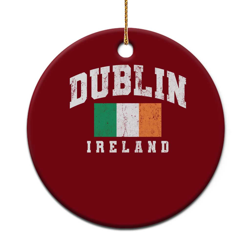 Dublin Ireland Flag Irish Retro Throwback Sports Design Ceramic Ornament