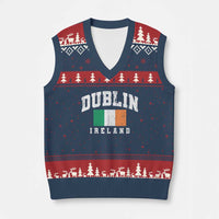 Dublin Ireland Flag Irish Retro Throwback Sports Design V-Neck Knit Sweater Vest