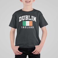 Dublin Ireland Flag Irish Retro Throwback Sports Design T Shirt For Kid