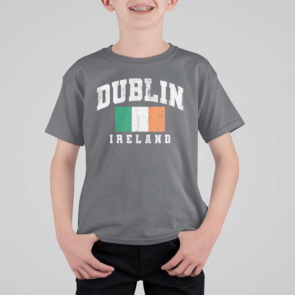 Dublin Ireland Flag Irish Retro Throwback Sports Design T Shirt For Kid