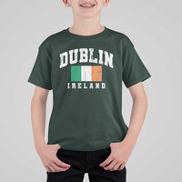 Dublin Ireland Flag Irish Retro Throwback Sports Design T Shirt For Kid