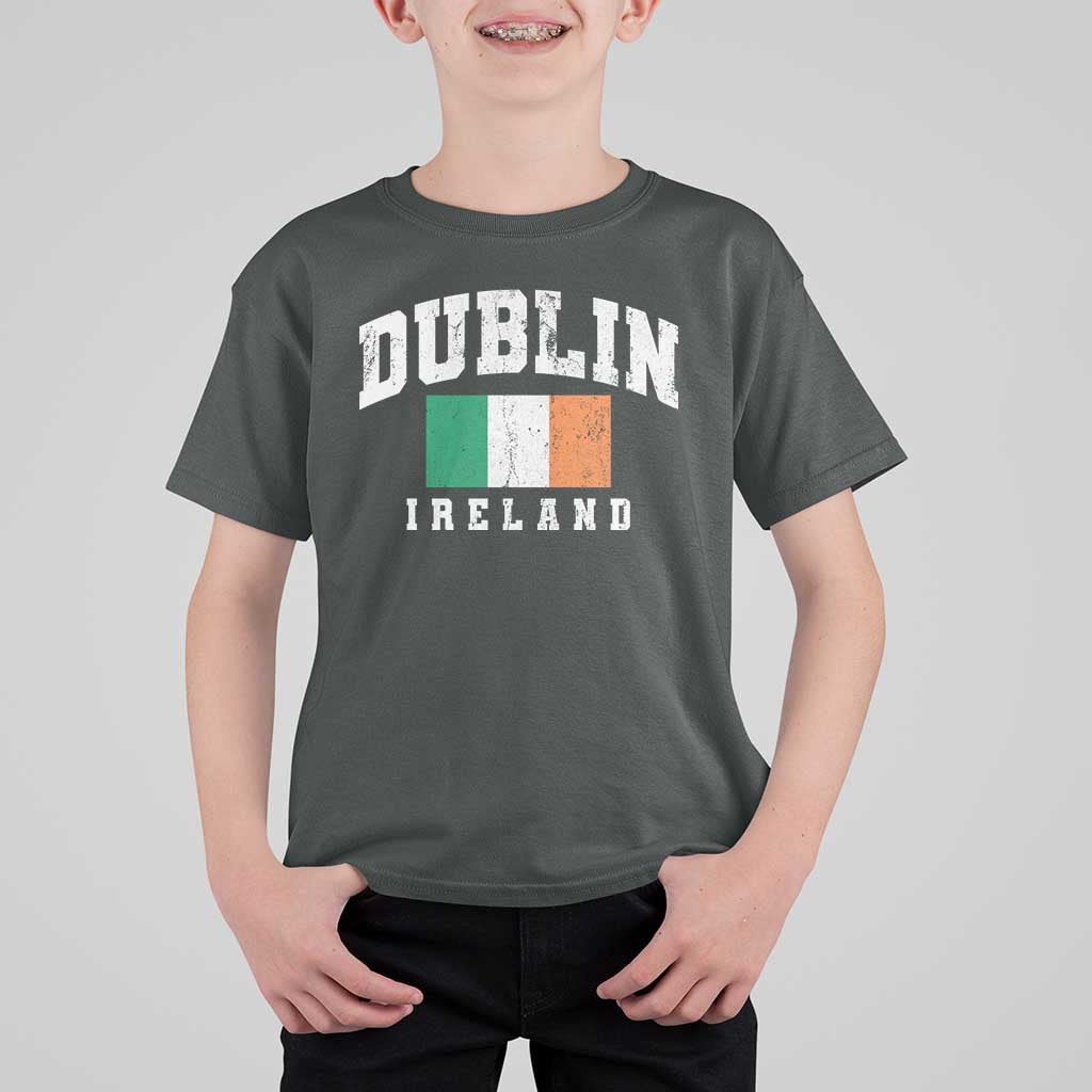 Dublin Ireland Flag Irish Retro Throwback Sports Design T Shirt For Kid