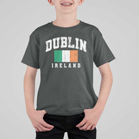 Dublin Ireland Flag Irish Retro Throwback Sports Design T Shirt For Kid