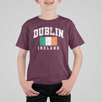 Dublin Ireland Flag Irish Retro Throwback Sports Design T Shirt For Kid