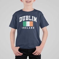 Dublin Ireland Flag Irish Retro Throwback Sports Design T Shirt For Kid