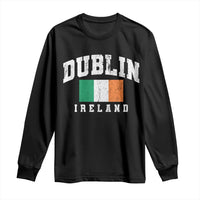 Dublin Ireland Flag Irish Retro Throwback Sports Design Long Sleeve Shirt