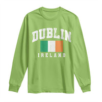 Dublin Ireland Flag Irish Retro Throwback Sports Design Long Sleeve Shirt