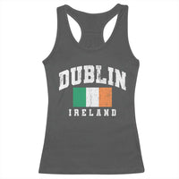 Dublin Ireland Flag Irish Retro Throwback Sports Design Racerback Tank Top