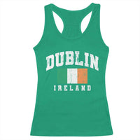 Dublin Ireland Flag Irish Retro Throwback Sports Design Racerback Tank Top