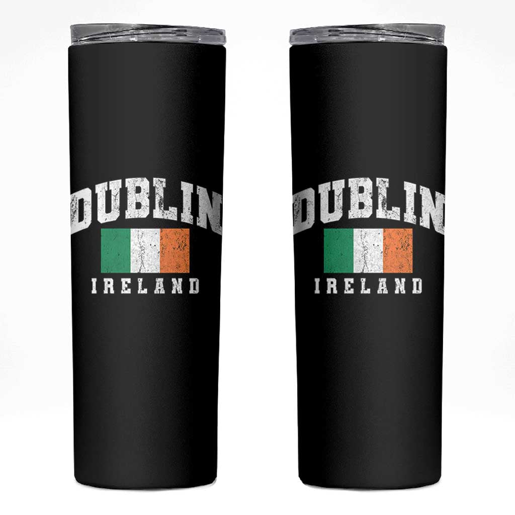 Dublin Ireland Flag Irish Retro Throwback Sports Design Skinny Tumbler
