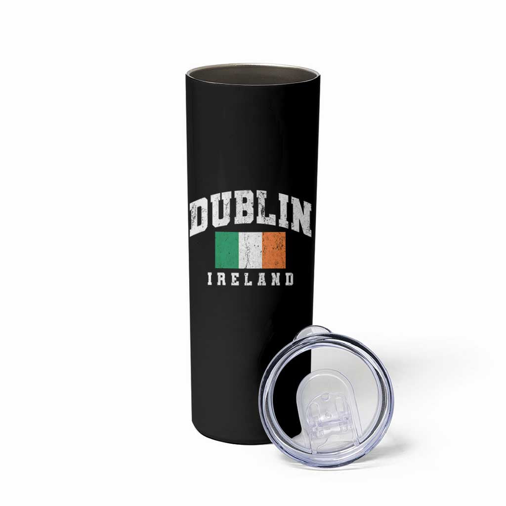 Dublin Ireland Flag Irish Retro Throwback Sports Design Skinny Tumbler
