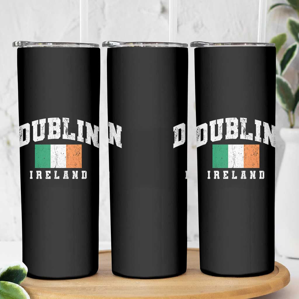 Dublin Ireland Flag Irish Retro Throwback Sports Design Skinny Tumbler
