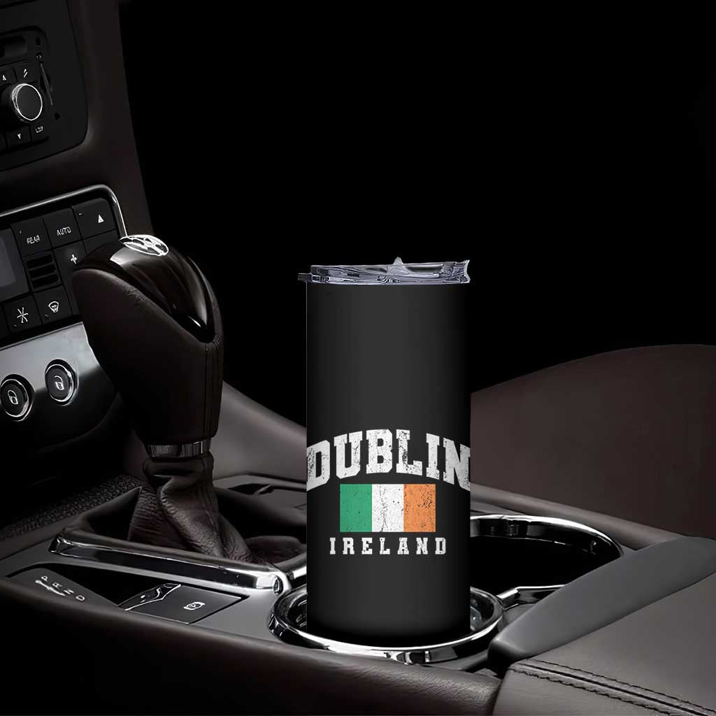 Dublin Ireland Flag Irish Retro Throwback Sports Design Skinny Tumbler