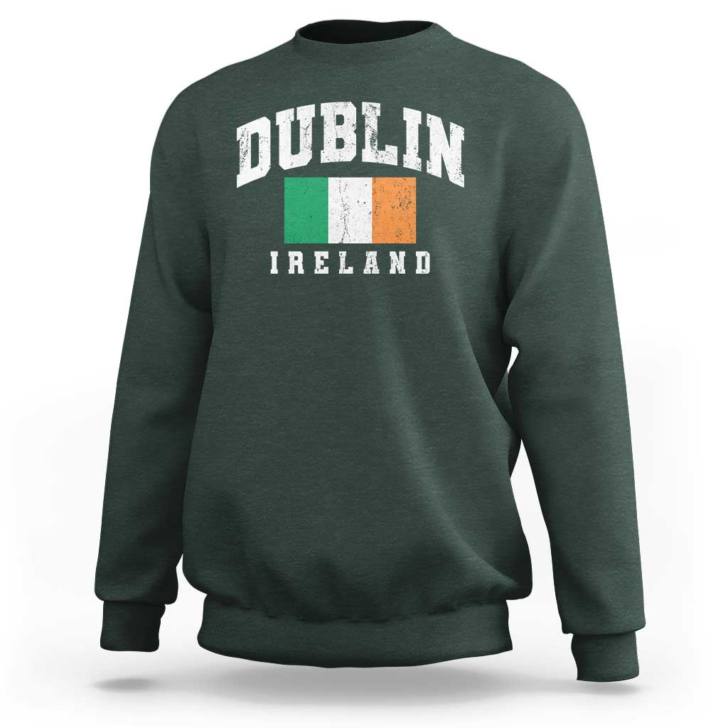 Dublin Ireland Flag Irish Retro Throwback Sports Design Sweatshirt